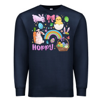 Navy easter hoppy bunny Premium Sweatshirt - MaliasSmallBusiness