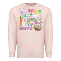 Pale Pink easter hoppy bunny Premium Sweatshirt - MaliasSmallBusiness