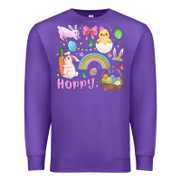 Purple easter hoppy bunny Premium Sweatshirt - MaliasSmallBusiness