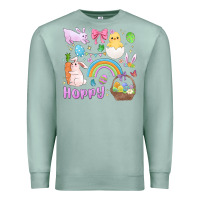 Seafoam easter hoppy bunny Premium Sweatshirt - MaliasSmallBusiness