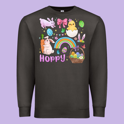 Easter Hoppy Bunny Premium Sweatshirt Designed By Maliassmallbusiness