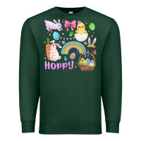 Sports Green easter hoppy bunny Premium Sweatshirt - MaliasSmallBusiness