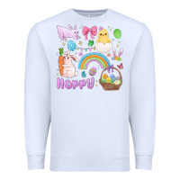 White easter hoppy bunny Premium Sweatshirt - MaliasSmallBusiness