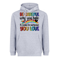 Heather Grey be careful who you hate Heavyweight Hoodie - MaliasSmallBusiness