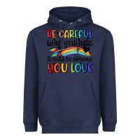 Navy be careful who you hate Heavyweight Hoodie - MaliasSmallBusiness
