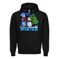 Black first winter with snowman Zipper Hoodie - AdoDesignShop