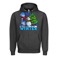 Charcoal Heather first winter with snowman Zipper Hoodie - AdoDesignShop