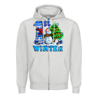 Dove Grey first winter with snowman Zipper Hoodie - AdoDesignShop