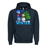 Navy first winter with snowman Zipper Hoodie - AdoDesignShop