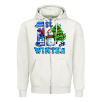 Oatmeal Heather first winter with snowman Zipper Hoodie - AdoDesignShop