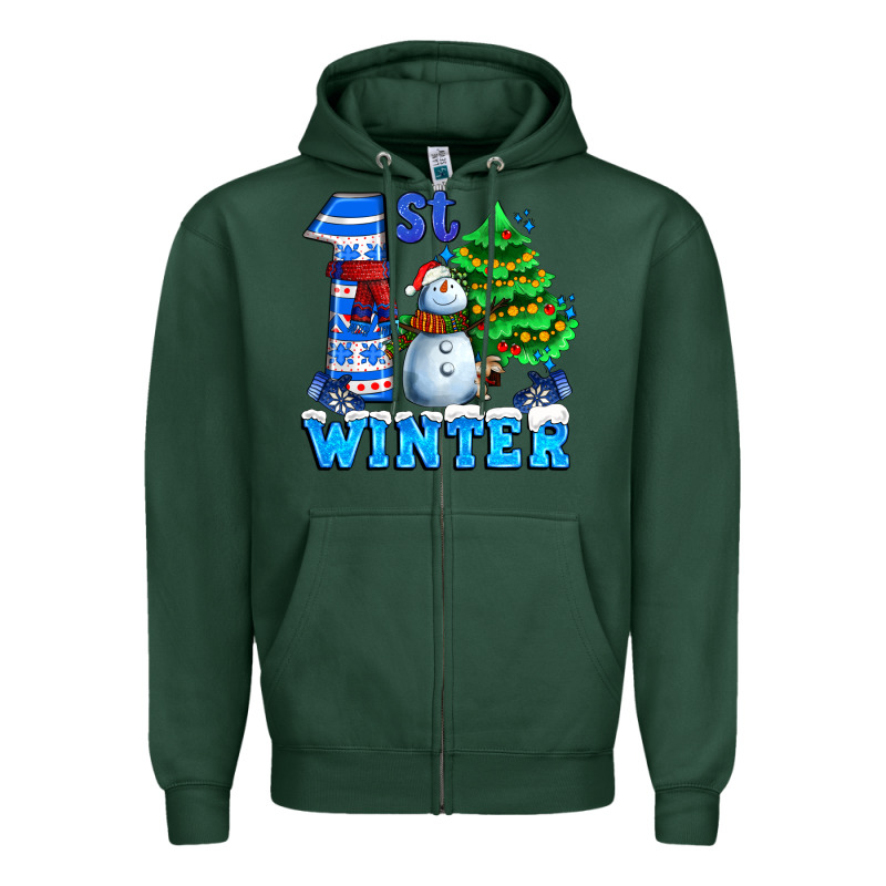 First Winter With Snowman Zipper Hoodie by AdoDesignShop | Teevron