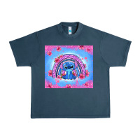 Midnight Navy stitch rainbow Urban Heavy Tee - Zillion Design Studio
