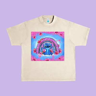 Stitch Rainbow Urban Heavy Tee Designed By Zillion Design Studio