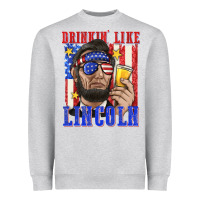 Heather Grey drinking like lincoln Heavyweight Sweatshirt - texasbilliewilder