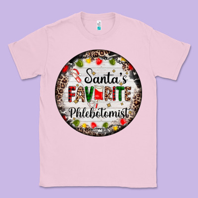 Christmas Santas Favorite Phlebotomist Light Classic Tee Designed By Adodesignshop
