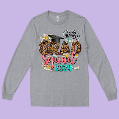 Grad Squad 2024 Long Sleeve Tee Designed By Adodesignshop