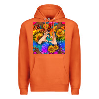 Carrot Heart And Sunflowers With Neon Leopard Patterns Premium Hoodie - BundleAndBundleShop