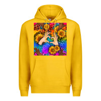 Lemon Heart And Sunflowers With Neon Leopard Patterns Premium Hoodie - BundleAndBundleShop