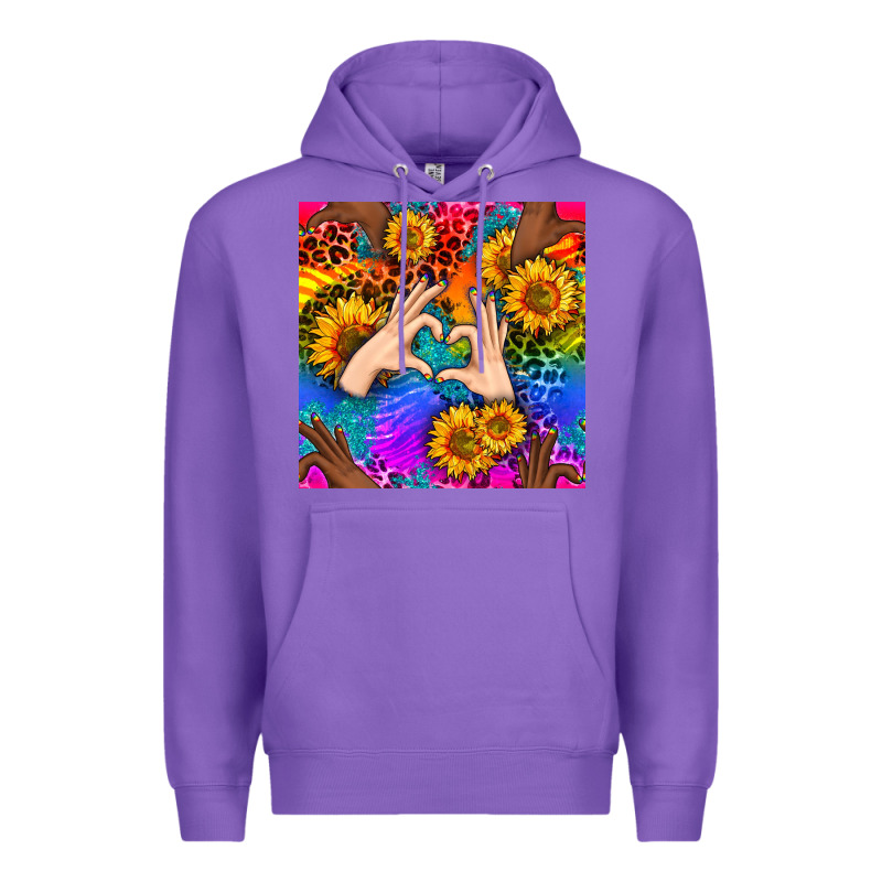 Heart And Sunflowers With Neon Leopard Patterns Premium Hoodie by BundleAndBundleShop | Teevron