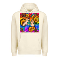 Sandshell Heart And Sunflowers With Neon Leopard Patterns Premium Hoodie - BundleAndBundleShop