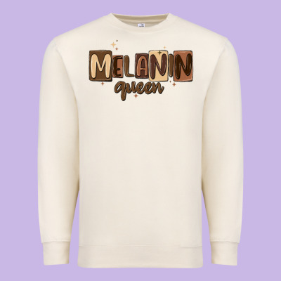 Melanin Queen Premium Sweatshirt Designed By Maliassmallbusiness