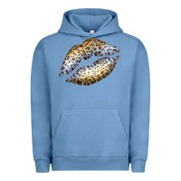 Pigment Pebble Blue Cheetah Lips Urban Hoodie - Bettercallsaul