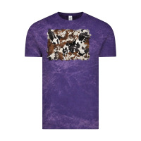 Cloud Purple black and brown cowhide background Vintage Tee - BarkalooDesign
