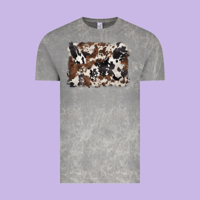 Black And Brown Cowhide Background Vintage Tee Designed By Barkaloodesign