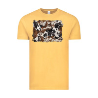 Vintage Mustard black and brown cowhide background Vintage Tee - BarkalooDesign