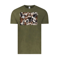 Vintage Olive black and brown cowhide background Vintage Tee - BarkalooDesign