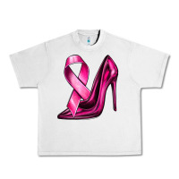 Lunar Rock Breast Cancer Ribbon and Heels Urban Heavy Tee - texasbilliewilder
