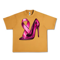 Peanut Butter Breast Cancer Ribbon and Heels Urban Heavy Tee - texasbilliewilder