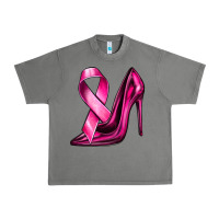 Tornado Breast Cancer Ribbon and Heels Urban Heavy Tee - texasbilliewilder