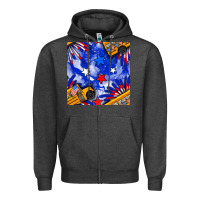 Charcoal Heather 4th of july school bus seamless pattern Zipper Hoodie - BundleAndBundleShop