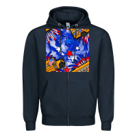 Navy 4th of july school bus seamless pattern Zipper Hoodie - BundleAndBundleShop