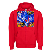 Red 4th of july school bus seamless pattern Zipper Hoodie - BundleAndBundleShop