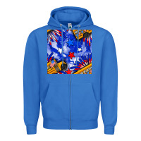 True Royal 4th of july school bus seamless pattern Zipper Hoodie - BundleAndBundleShop