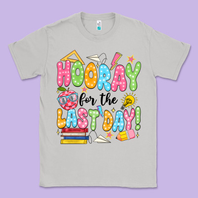 Hooray For The Last Day Black Classic Tee Designed By Jahusdesignshop