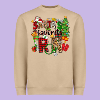 Santa's Favorite Rn Heavyweight Sweatshirt Designed By Zillion Design Studio