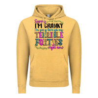 Vintage Mustard sorry im cranky im going through my terrible forti Vintage Hoodie - texasbilliewilder