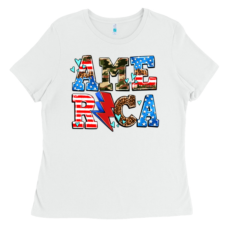 America With Heart Ladies Tee by AdoDesignShop | Teevron