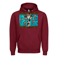 Burgundy bull skull cross tumbler Zipper Hoodie - JahusDesignShop