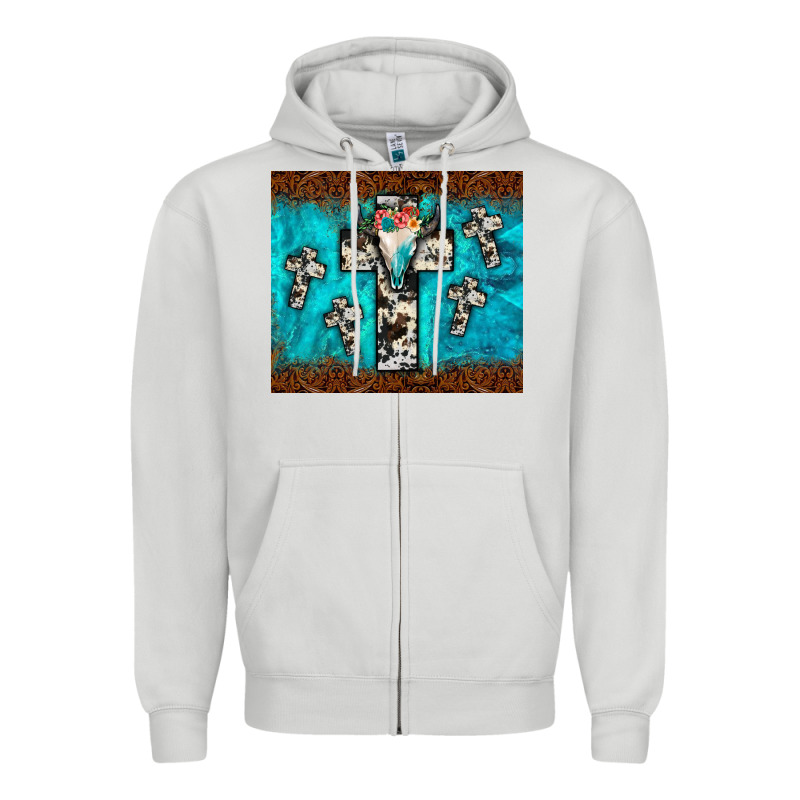 Bull Skull Cross Tumbler Zipper Hoodie by JahusDesignShop | Teevron