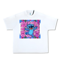 White stitch ohana Urban Heavy Tee - Zillion Design Studio