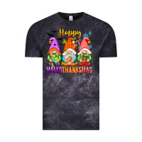 Cloud Black happy hallothanksmas gnomes Vintage Tee - texasbilliewilder