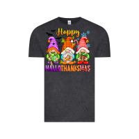 Vintage Black happy hallothanksmas gnomes Vintage Tee - texasbilliewilder