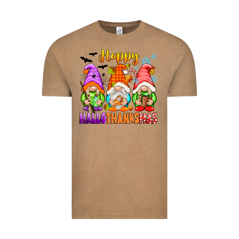 Happy Hallothanksmas Gnomes Vintage Tee by texasbilliewilder | Teevron