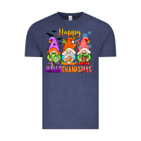 Vintage Denim happy hallothanksmas gnomes Vintage Tee - texasbilliewilder