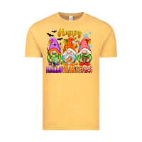 Vintage Mustard happy hallothanksmas gnomes Vintage Tee - texasbilliewilder