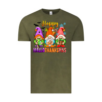Vintage Olive happy hallothanksmas gnomes Vintage Tee - texasbilliewilder